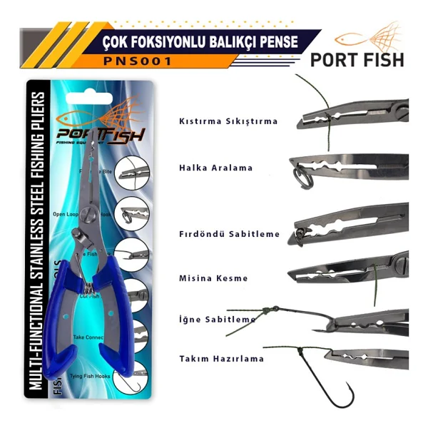 Port Fish Çok Foksiyonlu Balıkçı Pensesi - Seçeneği: Mavi - Görsel 3