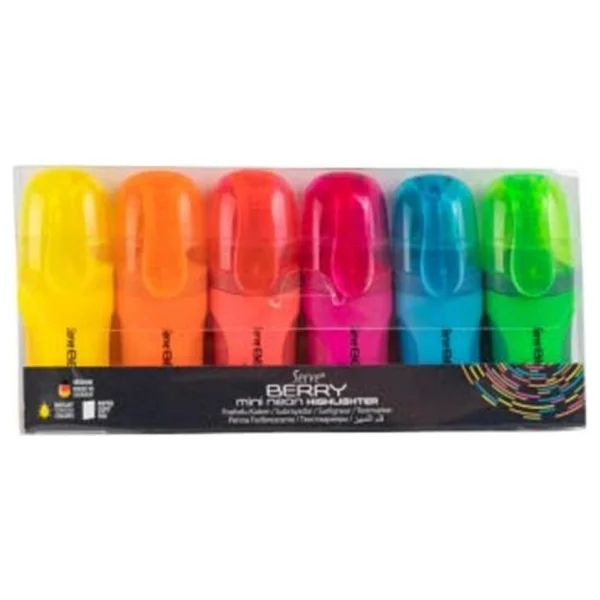 Serve Berry Mini Neon 6'lı Fosforlu Kalem Seti - Görsel 4