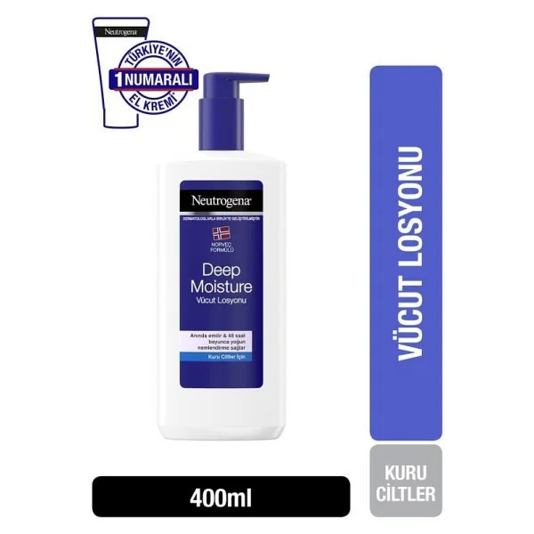 Neutrogena Deep Moisture 400 Ml Parfümlü Vücut Losyonu Kuru Ciltler İçin Yoğun Nemlendirme - Görsel 4