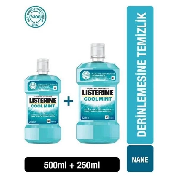 Listerine Cool Mint 500 + 250 Ml Gargara - Görsel 4
