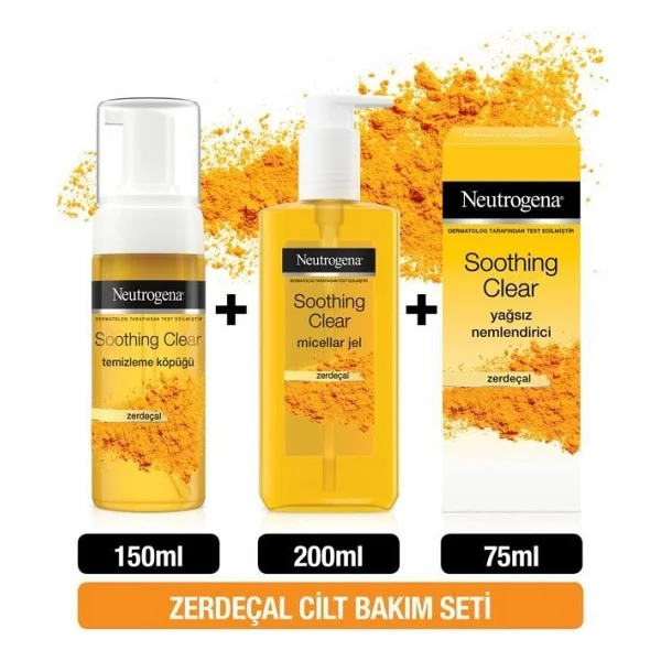Neutrogena Soothing Clear Köpük 150 Ml + Micellar Jel 200 Ml + Yağsız Nemlendirici 75 Ml - Görsel 3