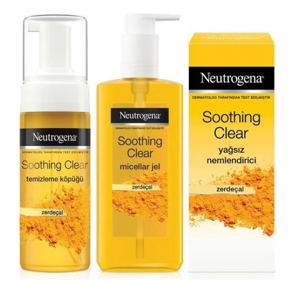 Neutrogena Soothing Clear Köpük 150 Ml + Micellar Jel 200 Ml + Yağsız Nemlendirici 75 Ml - Görsel 2
