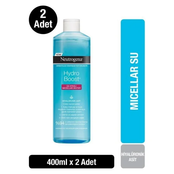 Neutrogena Hydro Boost 400 Ml 2 Adet Makyaj Temizleme Suyu - Görsel 3
