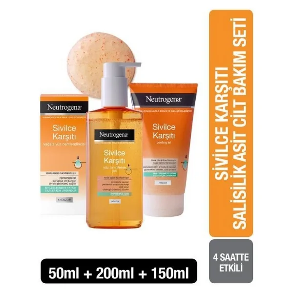 Neutrogena Cilt Bakım Seti 200 Ml + Neutrogena Yüz Nemlendiricisi + Neutrogena Peeling Jel Hediyeli - Görsel 3