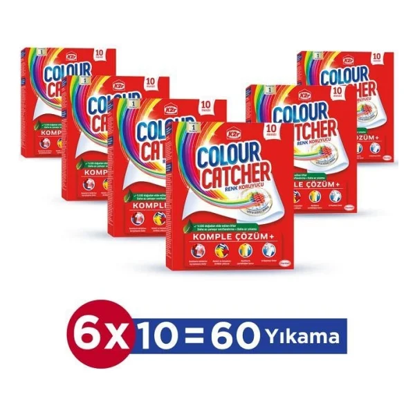 K2r Renk Koruyucu Mendil 10'lu X 6 Paket 60 Yıkama Maksimum Koruma Özelliği İle - 10 Yıkama - Görsel 4