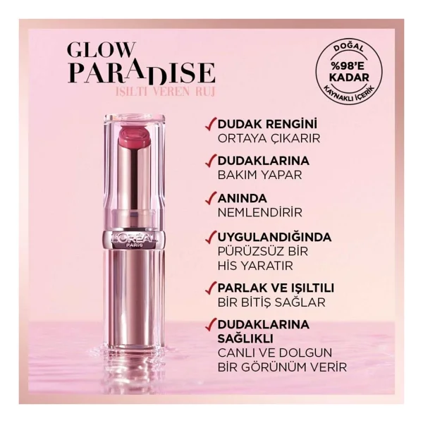 L'oreal Paris Glow Paradise Işıltı Veren 642 Beige Eden Stick Ruj - Görsel 5