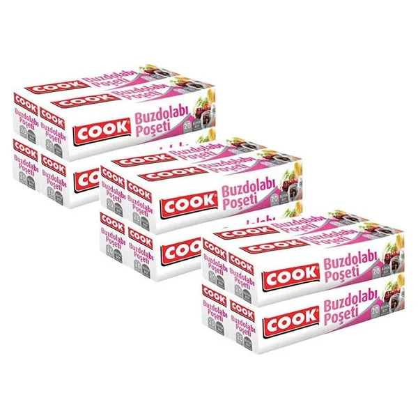 Cook Buzdolabı Poşeti Küçük Boy 20 x 30 cm x 4 - 3 Adet - Şeffaf - Görsel 2