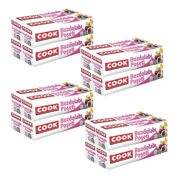 Cook Buzdolabı Poşeti Küçük Boy 20 x 30 cm x 4 - 4 Adet - Şeffaf - Görsel 2