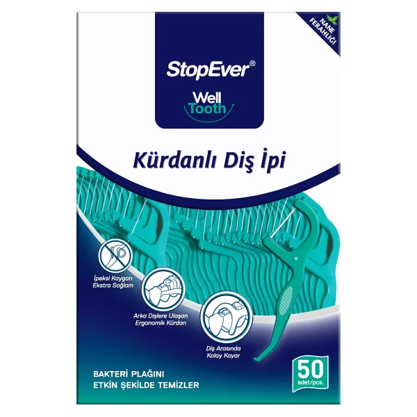 Stopever Well Tooth Nane Ferahlığı 50'li Kürdanlı Diş İpi - Görsel 2