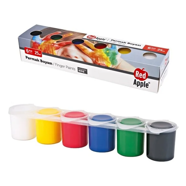 Red Apple 25 Ml 6'lı Parmak Boya Seti - Görsel 2