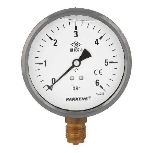 Pakkens 0 1 Bar 63 Mm Alttan Bağlantılı Gliserinli Manometre G 1 4 İnç - Görsel 3