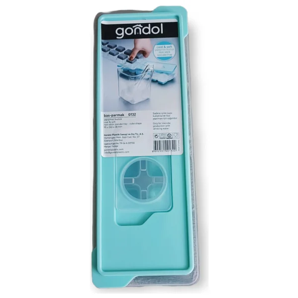 Gondol Bas Parmak Yapışmaz Kapaklı Slikon Buzluk - Turkuaz - Görsel 2