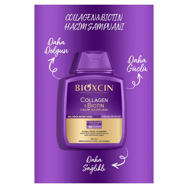 Bioxcin Collagen & Biotin Hacim Saç Bakım Setiı 300ml + Bioxcin Kertin Argan Saç Bakım Yağı - Görsel 3