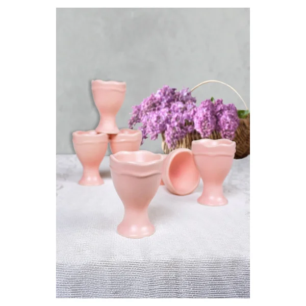 Keramika Mat Açık Pembe Juliet Yumurtalık 07 Cm 6 Adet - Görsel 3
