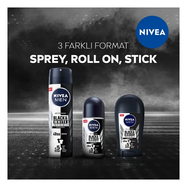 Nivea Men Invisible Black & White Original 50 Ml Erkek Roll-On Deodorant - Görsel 7