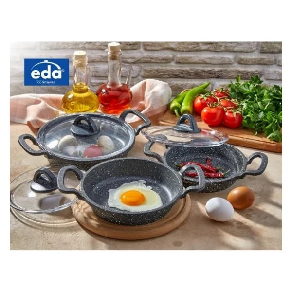 Eda Büyük Asya Zk-905 3'lü Granit Sahan Seti - Görsel 2