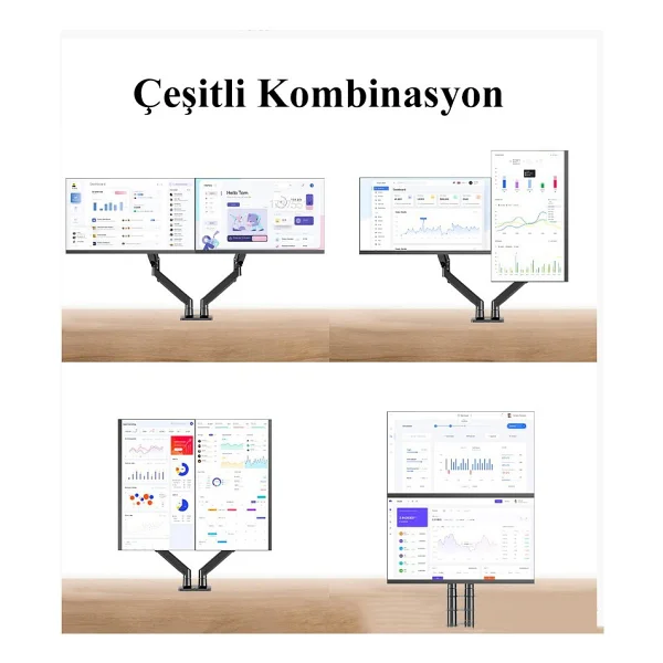 North Bayou G35 22-32 İnç İki Kollu Amortisörlü Monitör Standı - Görsel 3