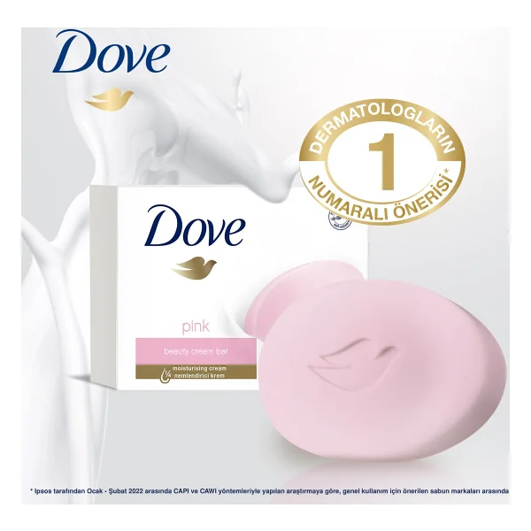 Dove Güzellik Sabunu - Tüm Cilt Tiplerine Uygun, Nemlendirici Kremle Zenginleştirilmiş, 90 G, Pembe - Görsel 3