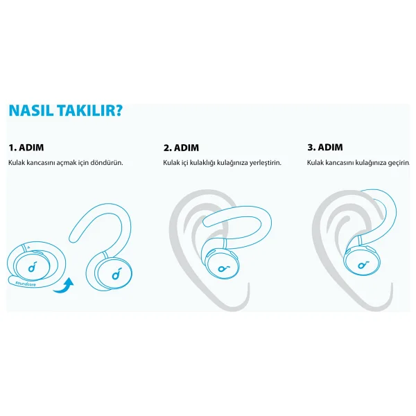 Anker SoundCore Sport X10 TWS Kulak İçi Bluetooth Kulaklık Beyaz - Görsel 8