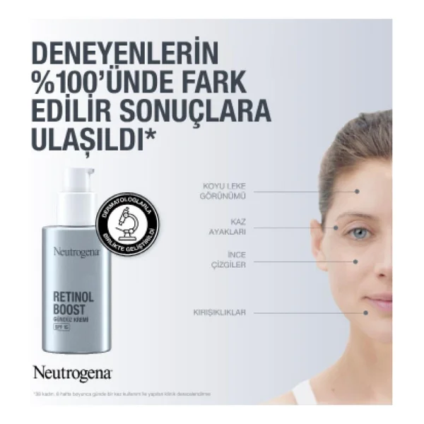 Neutrogena Retinol Boost SPF15 Gündüz Kremi - Saf Retinol ve Hiyalüronik Asit İçeren Yaşlanma Karşıtı Bakım, Tüm Cilt Tipleri, 50 ml - Görsel 3