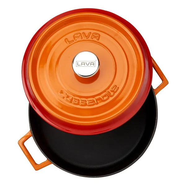 Lava Trendy Turuncu 28 Cm Yayvan Döküm Tencere - Görsel 2