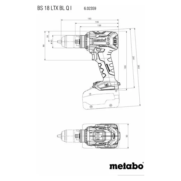 Metabo BS 18 LTX BL QI Darbeli Matkap - Görsel 2