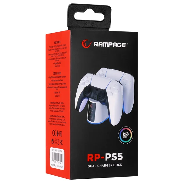 Rampage Rp-PS5 Playstation 5 Işıklı Hızlı Şarj İstasyonu - Görsel 9