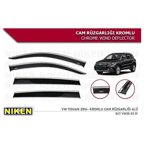 Vw Tiguan Cam Rüzgarlığı Kromlu 2016+ Niken - Görsel 2