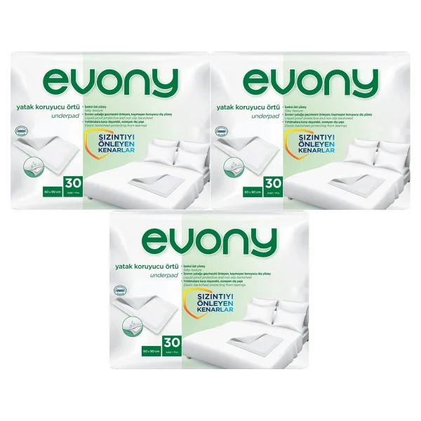Evony 60x90 Cm 30'lu 3 Adet Yatak Koruyucu Örtü - Görsel 5
