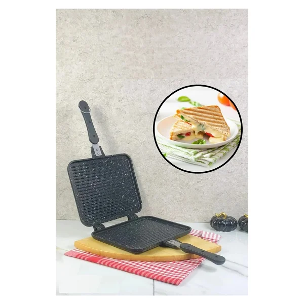 Eda Granit 17x24 Cm Ocak Üstü Tost Makinesi Zk-904 - Görsel 5