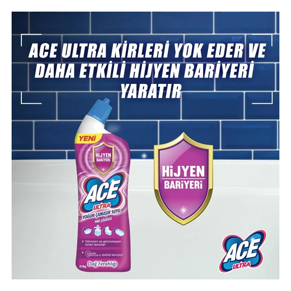 Ace Ultra Power Jel Dağ Ferahlığı Çamaşır Suyu 750 Ml - Görsel 3