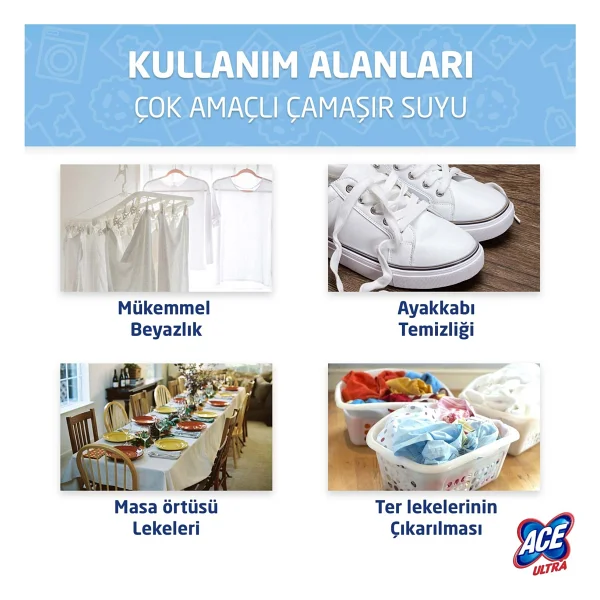 Ace Ultra Power Jel Dağ Ferahlığı Çamaşır Suyu 750 Ml - Görsel 5
