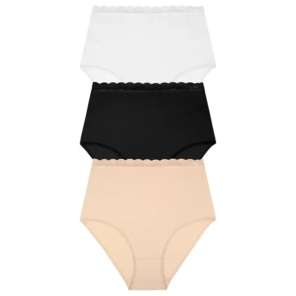 Suwen 3 Lü Paket Pamuklu Yüksek Bel Slip Külot - Renkli - Görsel 8