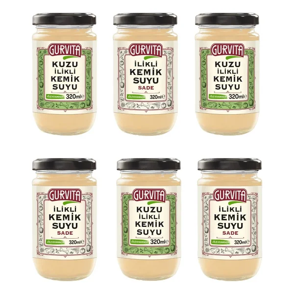 Gurvita Ilikli Kemik Suyu 3ad Dana Sade+3ad Kuzu 320 Ml 6'lı - 1 Paket - Görsel 5
