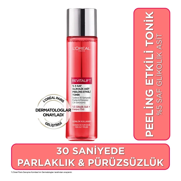 L'oreal Paris Revitalift %5 Saf Glikolik Asit Peeling Etkili Tonik 180 Ml - Görsel 2