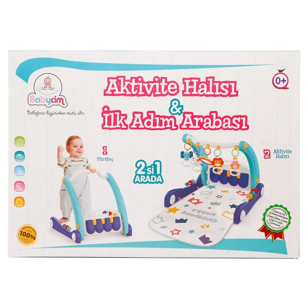 Babycim Aktivite Halısı & İlk Adım Arabası Mavi - Görsel 4