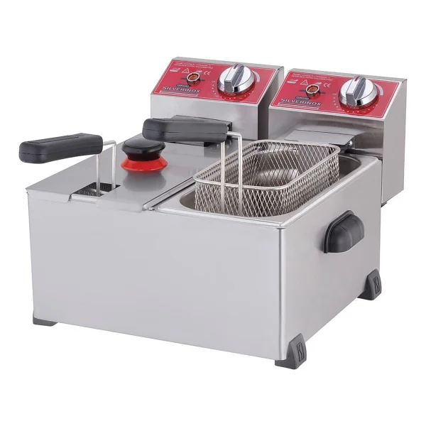 Işıkgaz Silverinox Endüstriyel Çiftli 3+3 Litre Elektrikli Fritöz - Görsel 4