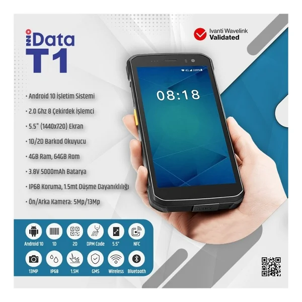 İdata T1 Android Wi-Fi El Terminali - Görsel 4
