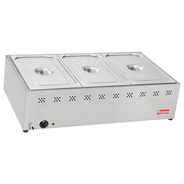 Himaksan Endüstriyel Tip Elektrikli Set Üstü 3 Gözlü Benmari - Görsel 4