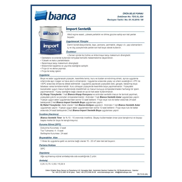 Bianca Import Sentetik 0,75lt 8011 Açık Kahve - Görsel 6
