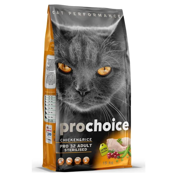 Prochoice Pro 32 Sterilised Tavuklu 15 Kg Kısırlaştırılmış Yetişkin Kedi Maması - Görsel 7