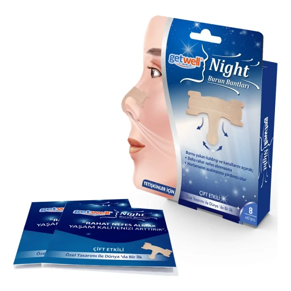 Getwell Night Çift Etkili Burun Bandı 8'li - Görsel 2
