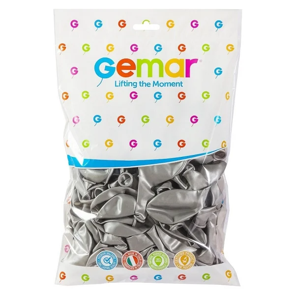 Gemar Metalik Balon Gümüş Rengi 100'lü Paket - Görsel 2