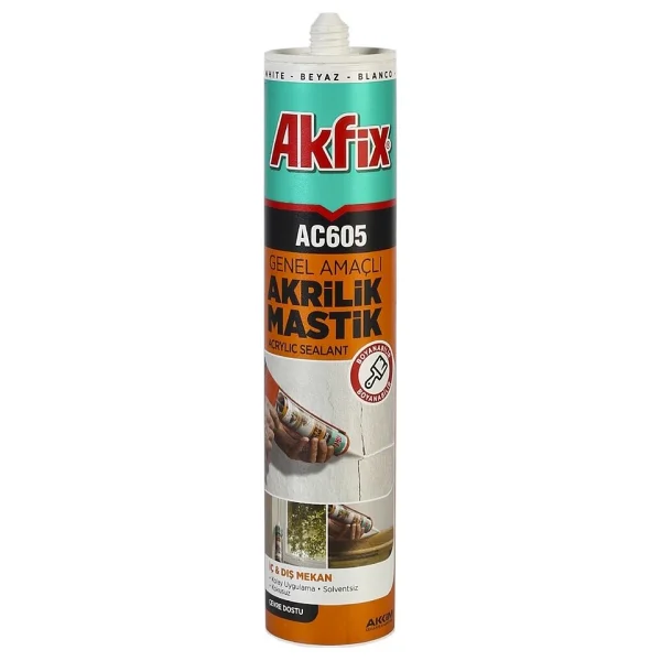Akfix Aa002 Ac605 Beyaz 500 Gr Akrilik Mastik - Görsel 2