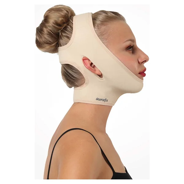 Aurafix Liposuction Bandı Yüz Germe Çene Boyun Ameliyat Sonrası Post Op. Bandaj Standart Beden Ten Lc-1800 - Görsel 2
