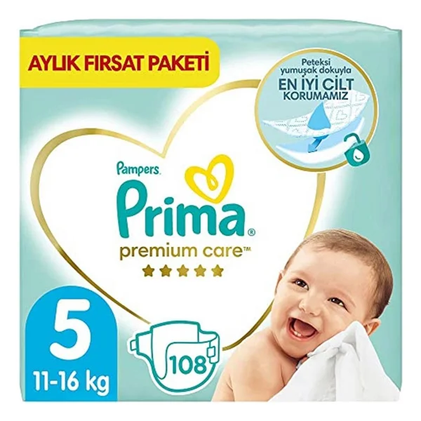 Prima Premium Care 5 Numara Junior 108'li Bebek Bezi - Görsel 4