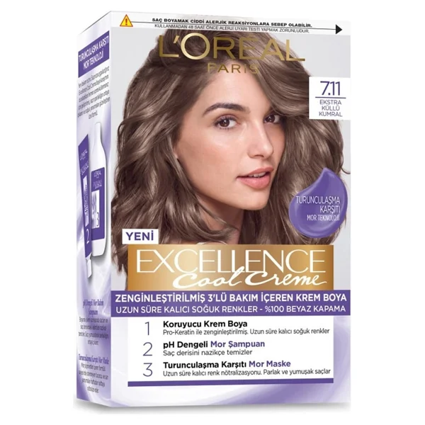 L'oreal Paris Excellence Cool Creme 7.11 Ekstra Küllü Kumral Saç Boyası - Görsel 3