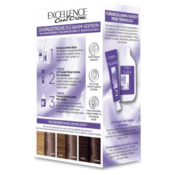 L'oreal Paris Excellence Cool Creme 7.11 Ekstra Küllü Kumral Saç Boyası - Görsel 5