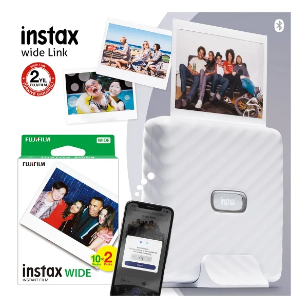 İnstax Link Wide Beyaz Taşınabilir Fotoğraf Yazıcısı - Görsel 9