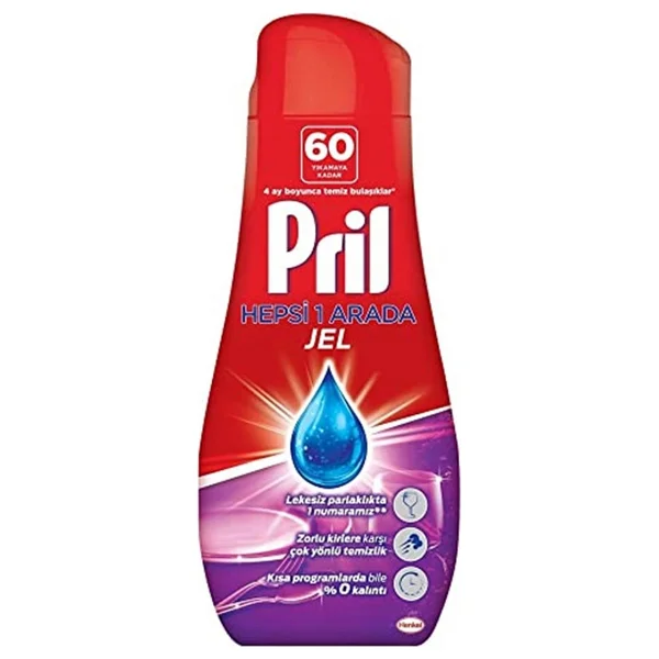 Pril Hepsi Bir Arada Bulaşık Jel Deterjanı 60 Yıkama 1080 Ml - Görsel 2